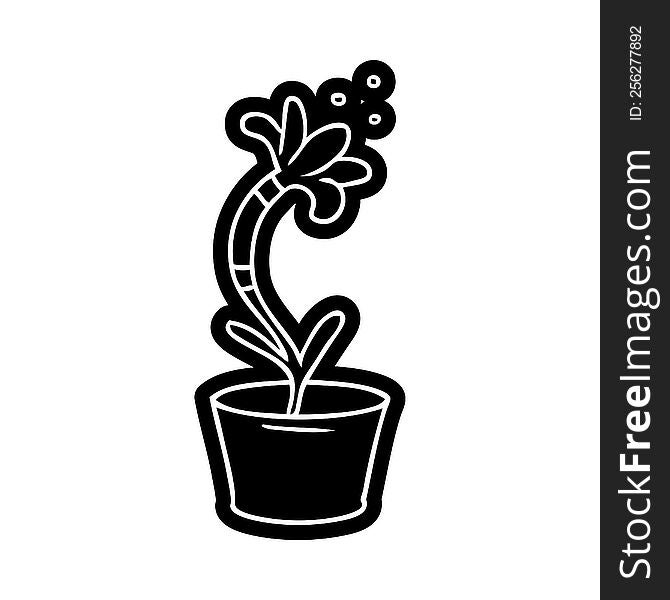 cartoon icon of a house plant. cartoon icon of a house plant