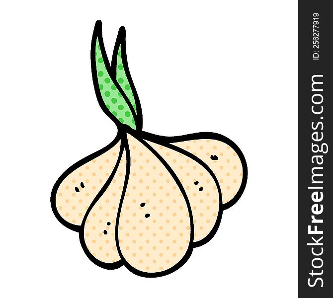 cartoon doodle sprouting garlic