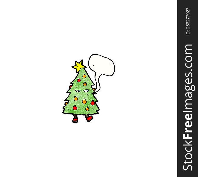 christmas tree with speech bubble