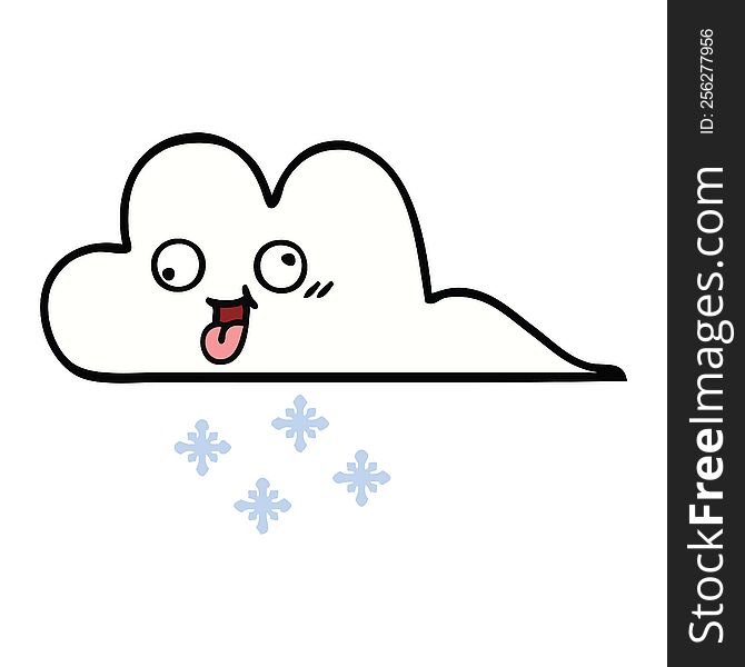 cute cartoon of a snow cloud. cute cartoon of a snow cloud