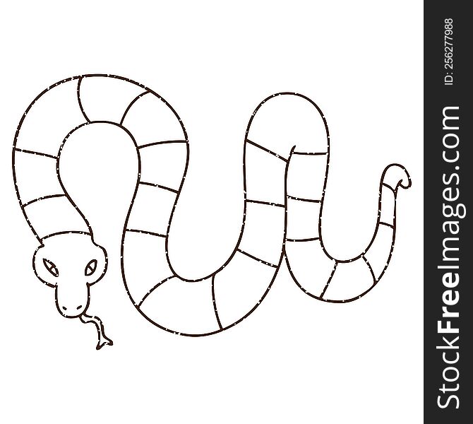 Snake Charcoal Drawing
