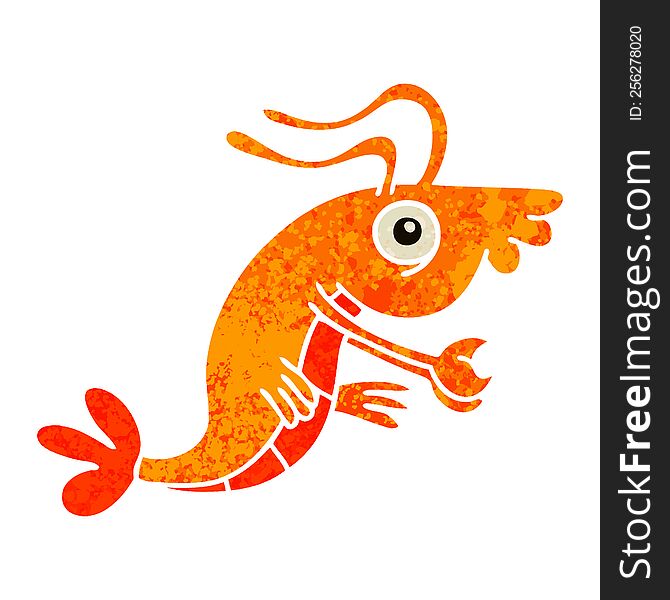 Quirky Retro Illustration Style Cartoon Crayfish