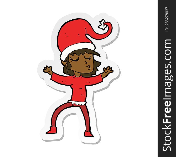 sticker of a santas helper cartoon
