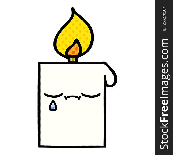 Comic Book Style Cartoon Lit Candle