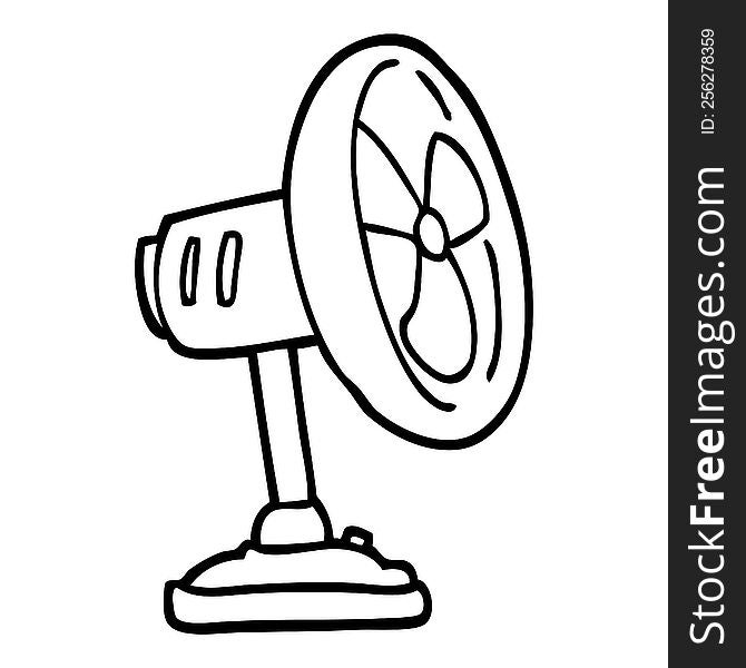 Black And White Cartoon Desktop Fan