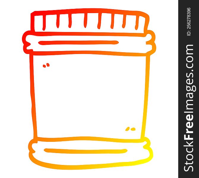 warm gradient line drawing of a cartoon vitamin pots