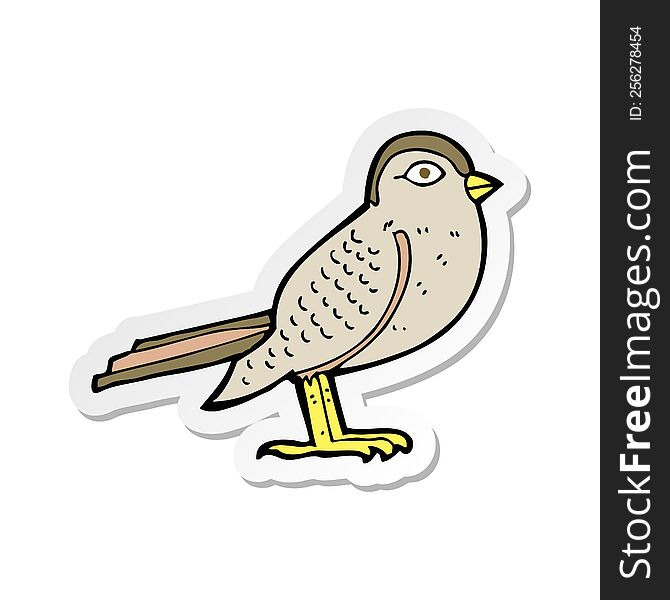 sticker of a cartoon garden bird