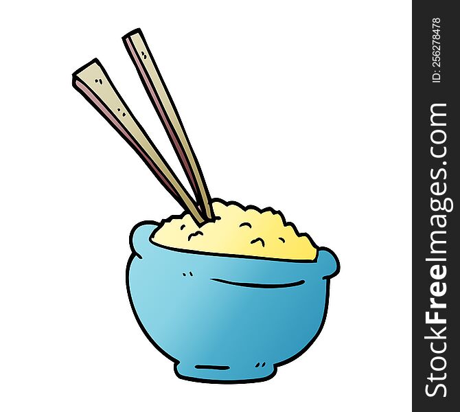 cartoon doodle tasty bowl of rice