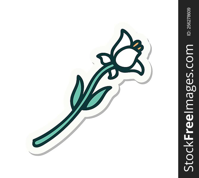 Tattoo Style Sticker Of A Lily