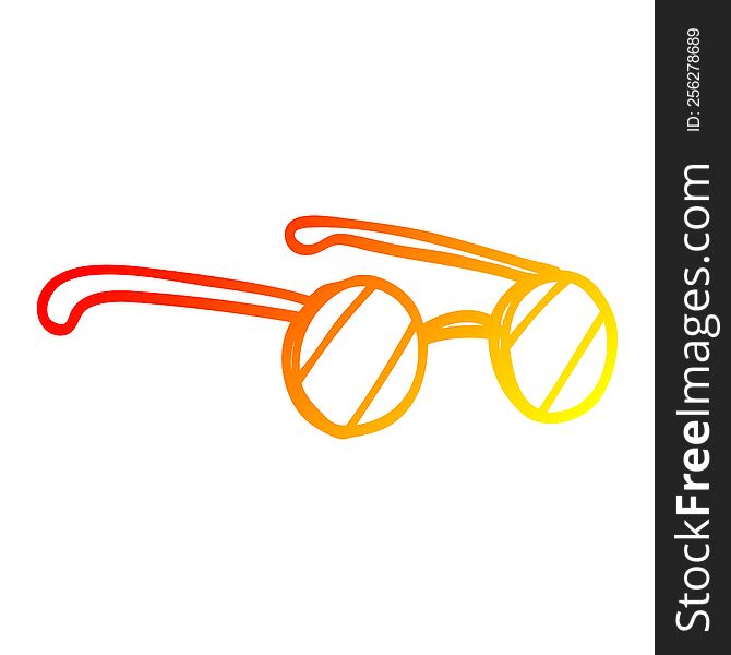 warm gradient line drawing of a cartoon spectacles