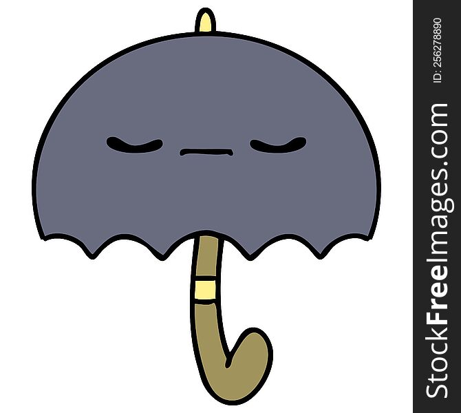 cartoon of a traditional umbrella with face