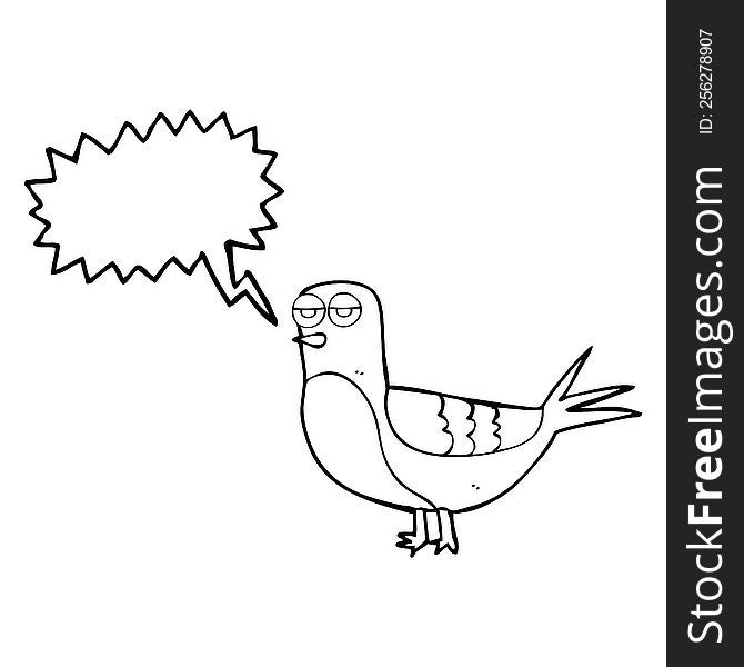 Speech Bubble Cartoon Pigeon