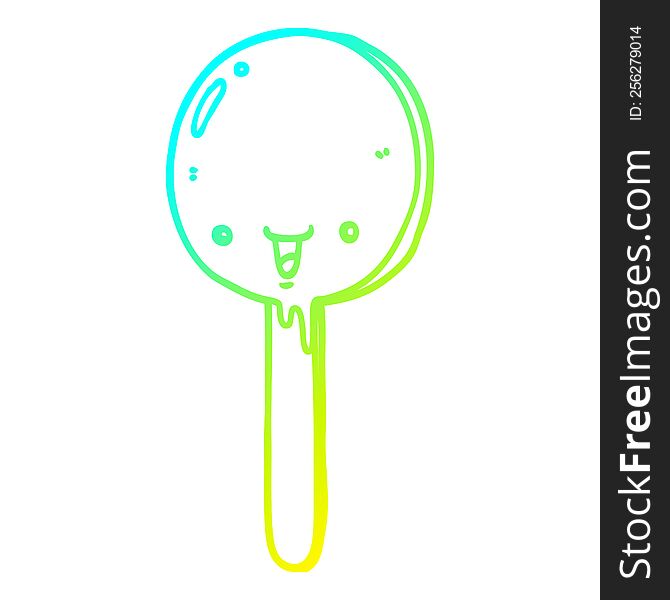 Cold Gradient Line Drawing Cartoon Candy Lollipop