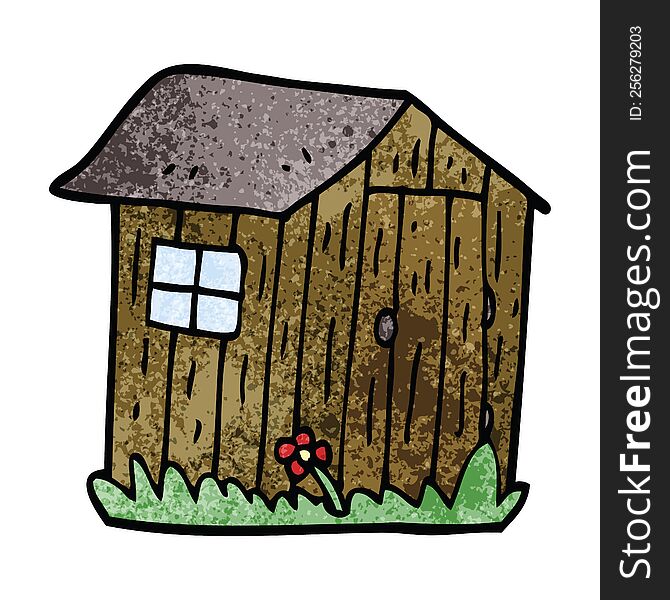 cartoon doodle wood shed