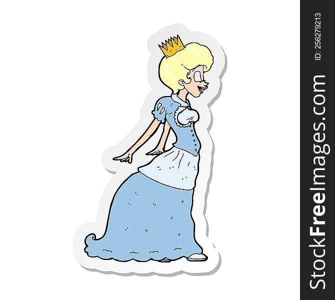 Sticker Of A Cartoon Princess