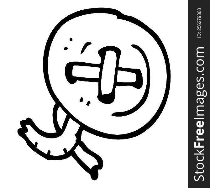 line drawing cartoon old button