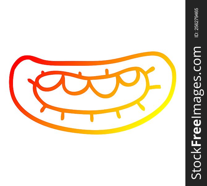 Warm Gradient Line Drawing Cartoon Mouth