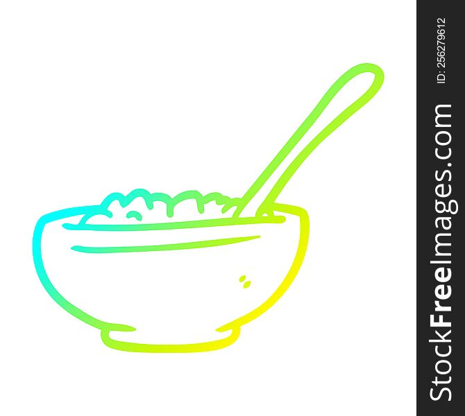 Cold Gradient Line Drawing Bowl Of Rice