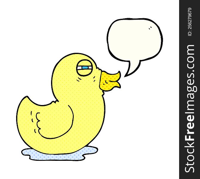 Comic Book Speech Bubble Cartoon Rubber Duck