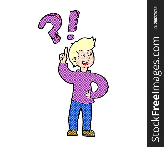 Cartoon Man Asking Question