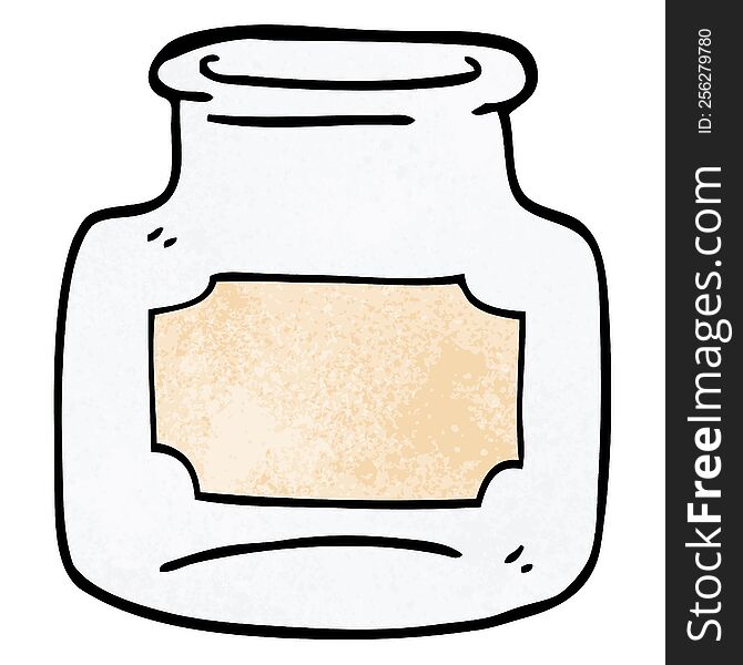 Cartoon Doodle Of Clear Glass Jar