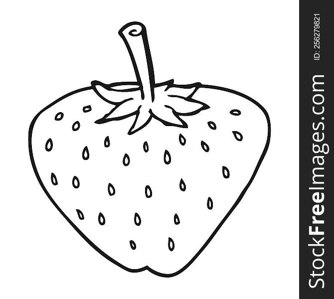 black and white cartoon strawberry