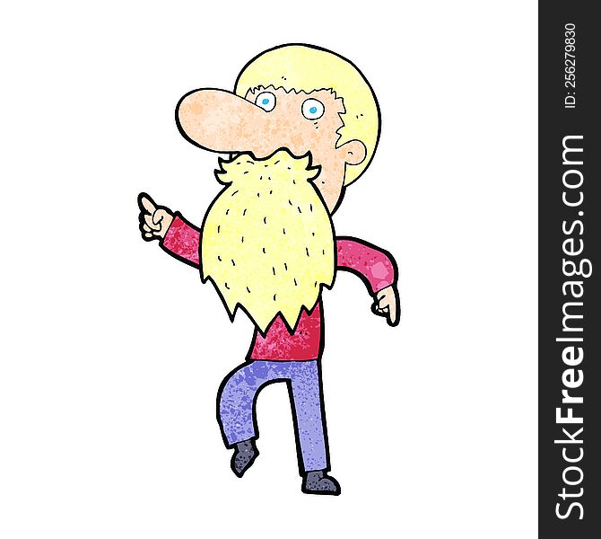 cartoon man wearing fake beard