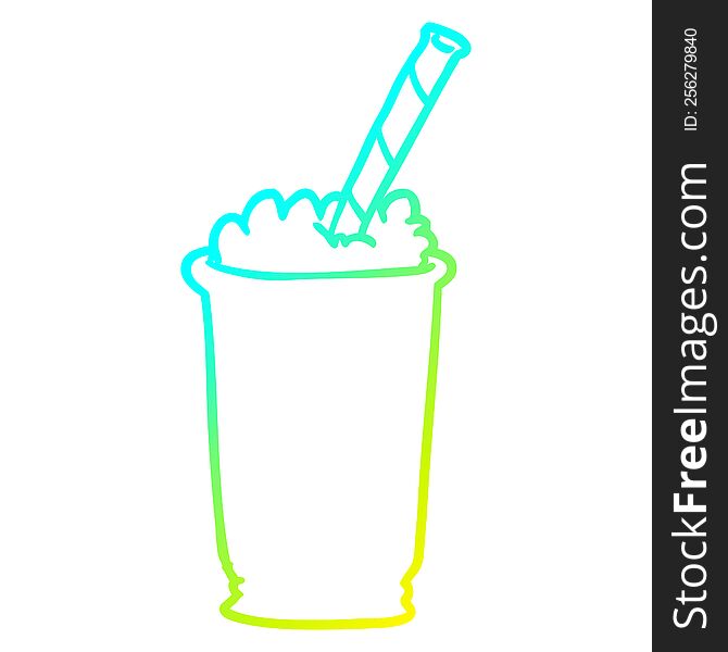 cold gradient line drawing of a milkshake