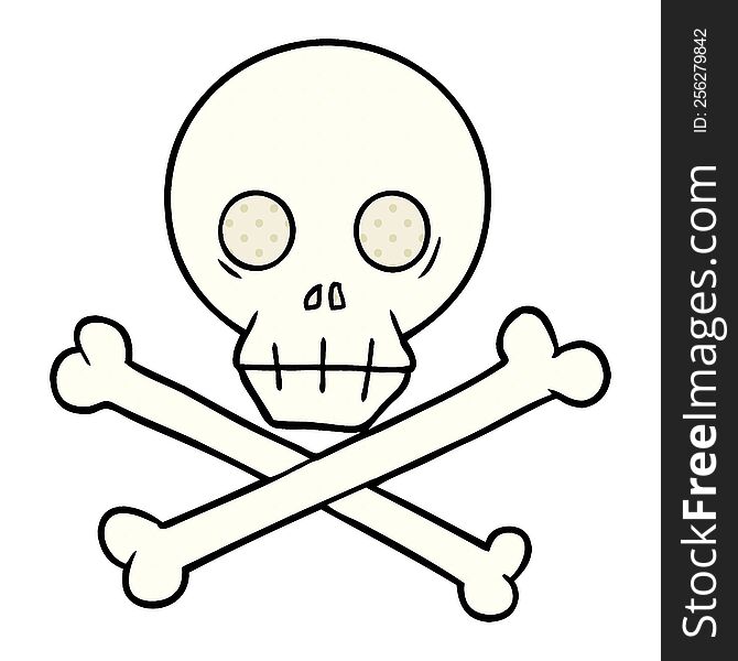 cartoon skull and crossbones. cartoon skull and crossbones