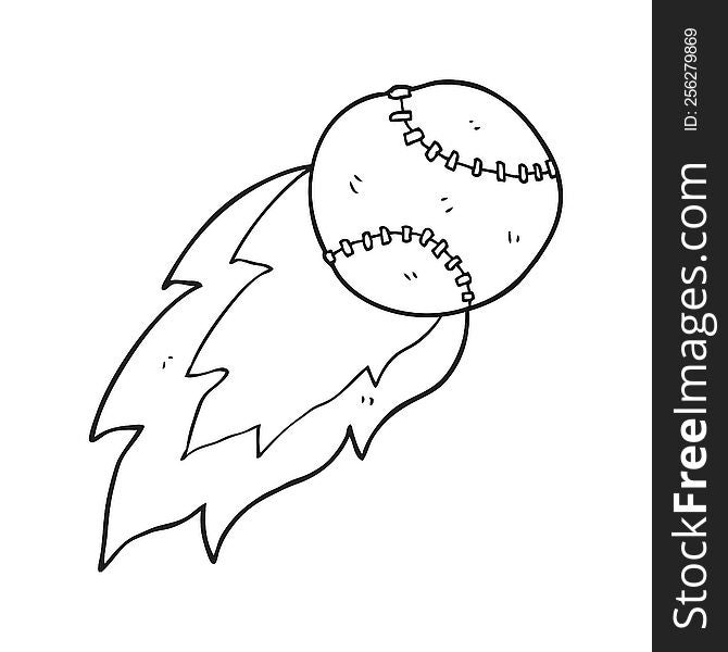 freehand drawn black and white cartoon sports ball