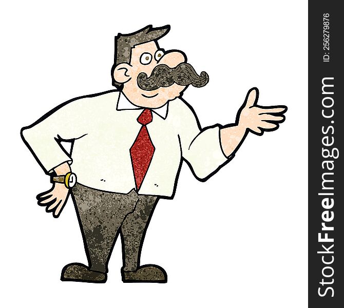 cartoon office man with mustache. cartoon office man with mustache