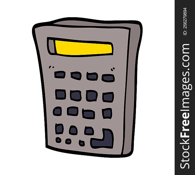 cartoon doodle electronic calculator