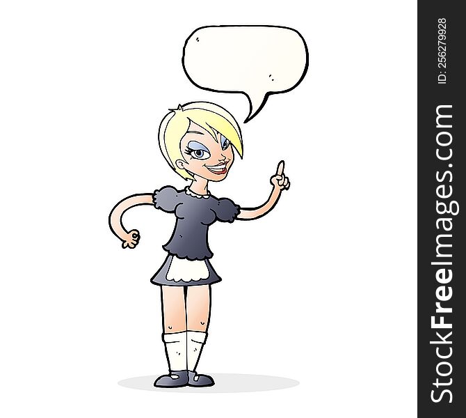 Cartoon Waitress Taking Order With Speech Bubble