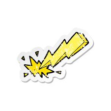 Retro Distressed Sticker Of A Cartoon Thunderbolt Royalty Free Stock Images