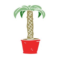 Cartoon Doodle Potted Plant Stock Photos