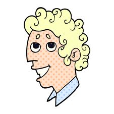 Cartoon Doodle Man Face Stock Photo