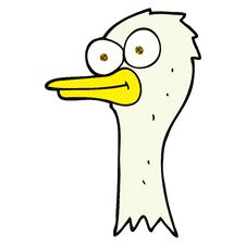 Cartoon Ostrich Head Royalty Free Stock Photography