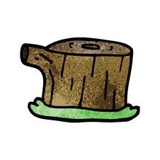 Free Cartoon Doodle Tree Log Stock Image - 256287071