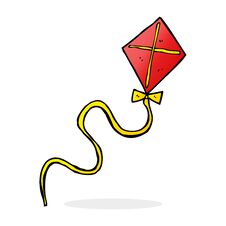 Cartoon Flying Kite Royalty Free Stock Images