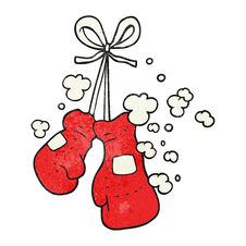 Textured Cartoon Boxing Gloves Stock Photo