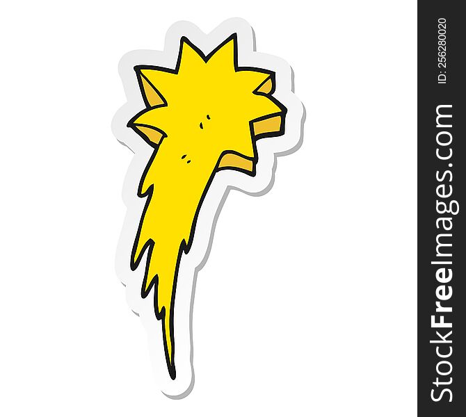 Sticker Of A Cartoon Shooting Star Symbol