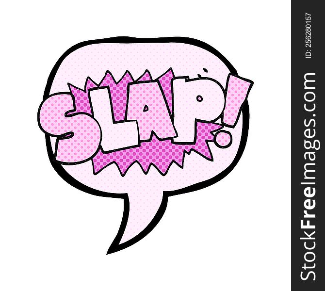 freehand drawn comic book speech bubble cartoon slap symbol
