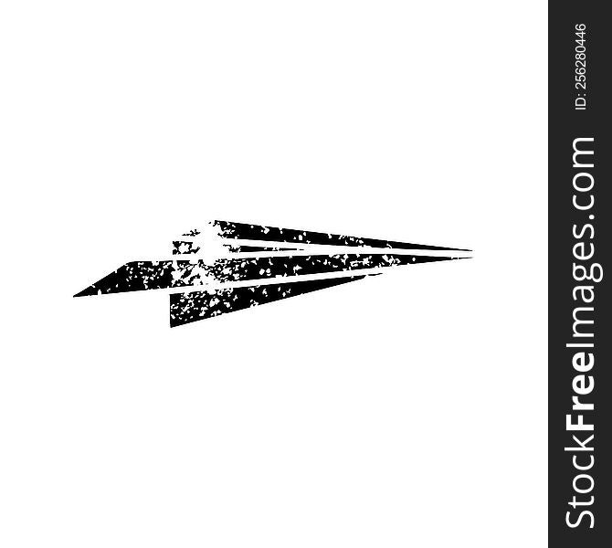 distressed symbol of a paper aeroplane