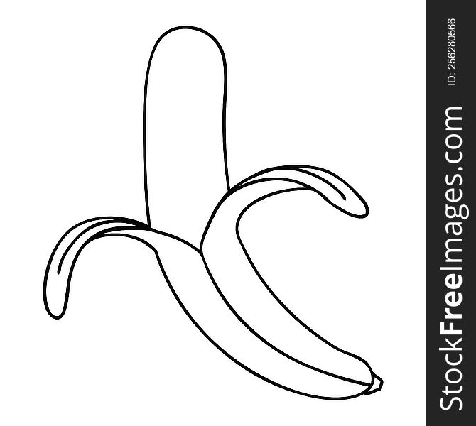 Quirky Line Drawing Cartoon Banana