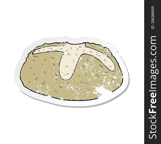 retro distressed sticker of a cartoon loaf of bread