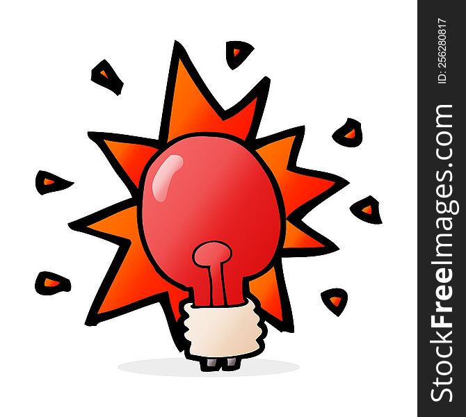 Cartoon Red Light Bulb