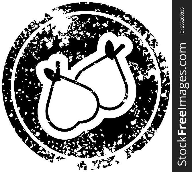 organic pears distressed icon symbol