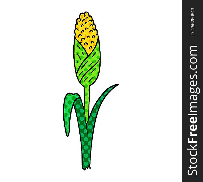 Cartoon Doodle Of Fresh Corn On The Cob