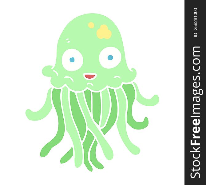 flat color illustration of octopus. flat color illustration of octopus