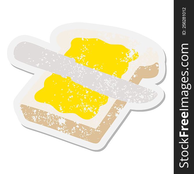 buttered slice of toast grunge sticker